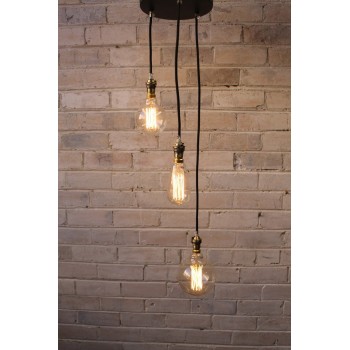 Candelabro Lampara Vintage Industrial Racimo 3 Focos Edison