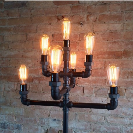 Lampara Vintage Industrial Piso Loft Estilo Antique 7 Focos Edison