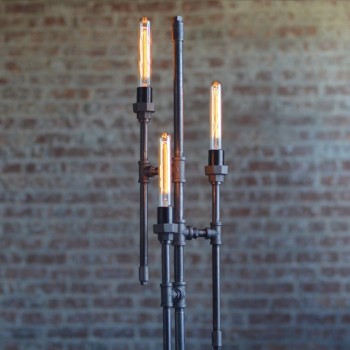 Lampara Vintage Industrial Piso Loft 3 Focos Edison Brand