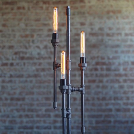 Lampara Vintage Industrial Piso Loft 3 Focos Edison Brand