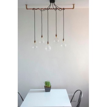 Candelabro Tuberia Lampara Vintage Industrial Pipe 5 Focos Edison