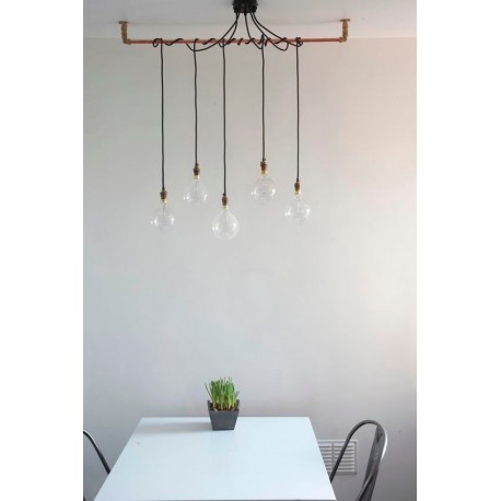 Candelabro Tuberia Lampara Vintage Industrial Pipe 5 Focos Edison