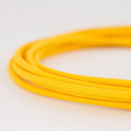 Cable Textil Eléctrico Iluminación Vintage Decorativo Amarillo Slim