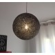 Lampara Vintage Industrial Colgante Esfera de Mimbre Mediana