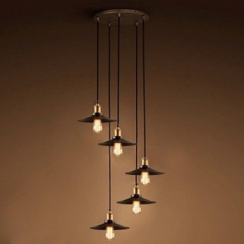 Candelabro Techo 5 Lamparas Vintage Industrial Colgante Classic Shade