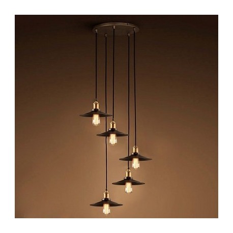Candelabro Techo 5 Lamparas Vintage Industrial Colgante Classic Shade