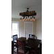 Candelabro Lampara Vintage Industrial Madera y Tuberia Doble 8 Focos Edison