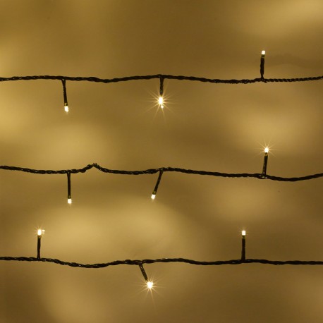 Series 300 Luces Led 15 Mts Magica  Cable Verde Blanco Calido