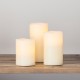 Velas Led Cera Blanco 3 Pzas Parpadeantes Luz Calida Pilas AAA Evento