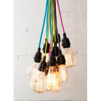 Candelabro Lampara Vintage Industrial Racimo 10 Focos Edison