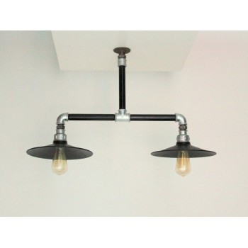 Candelabro 2 Lamparas Industrial Maxi Shade Vintage