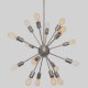 Candelabro Lampara Vintage Industrial Sputnik 18 Focos Edison Plata