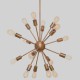 Candelabro Lampara Vintage Industrial Sputnik 18 Focos Edison Oro