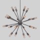 Candelabro Lampara Vintage Industrial Sputnik 18 Focos Edison Negro