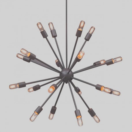 Candelabro Lampara Vintage Industrial Sputnik 18 Focos Edison Negro
