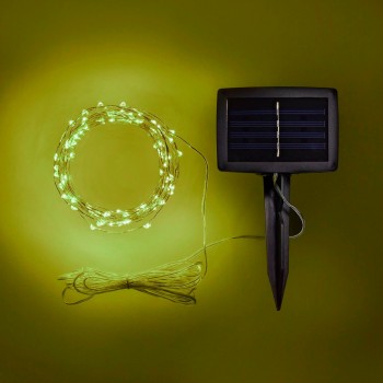 Luces de Hadas Solares Exterior Amarillo Jardín Evento Navideñas 10 Mts