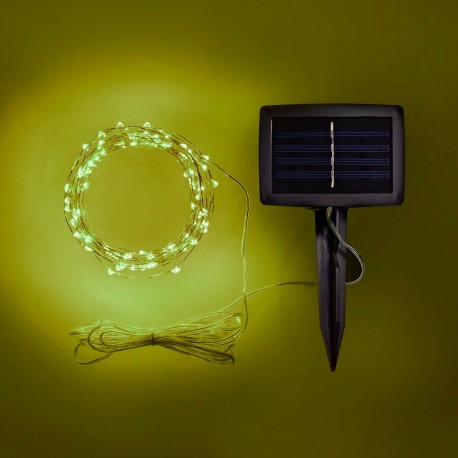 Luces de Hadas Solares Exterior Amarillo Jardín Evento Navideñas 10 Mts