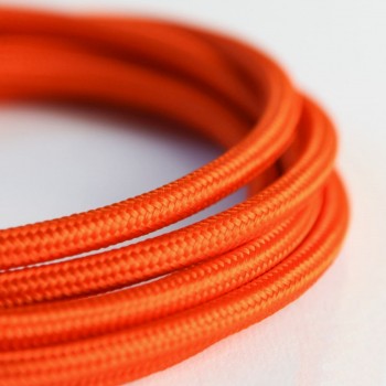 Cable Textil Eléctrico Iluminación Vintage Decorativo Naranja Slim