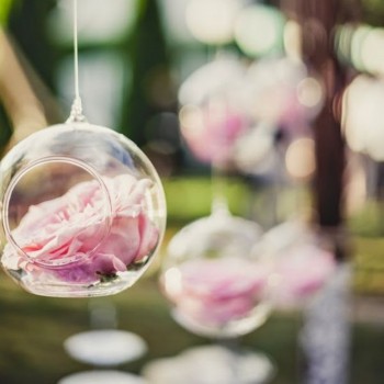 Portavelas Terrario Colgante Cristal Evento Boda Decoración Globo Chico