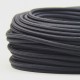 Cable Negro Textil Grueso Forrado Tejido Redondo Electrico 300V 2x18 7mm