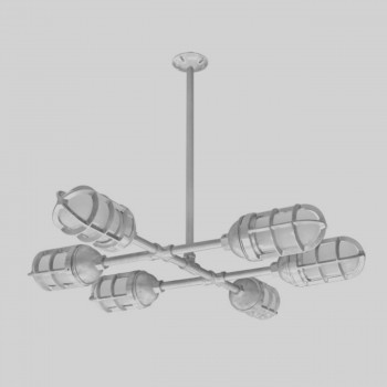Candelabro Rustico 6 Lamparas Vintage Industrial Ceiling Miner
