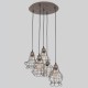 Candelabro Techo Lampara Industrial Vintage 5 Jaulas Edison Bronce