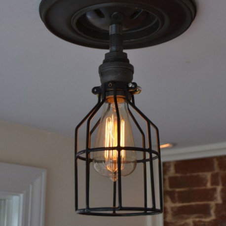 Lampara Vintage Techo Industrial  Pipe Birdcage Edison