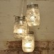 Candelabro Lampara Vintage Industrial Cluster 3 Mason Jars Plata
