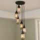 Candelabro Lampara Vintage Industrial Cluster 6 Mason Jars