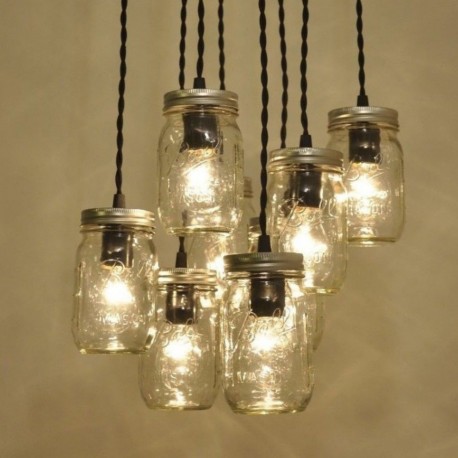 Candil Mason Jar 8 Transparente