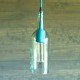 Lámpara Botella De Cristal Con Socket De Silicón Azul Colgante Techo