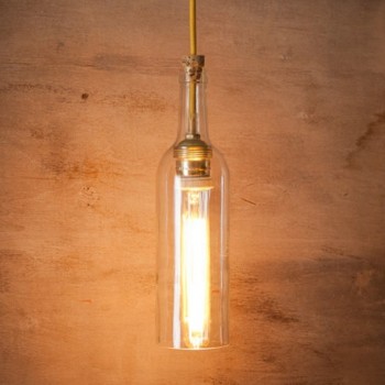 Lámpara Botella Antique Cristal Decoración Franquicia Local Comercial