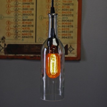 Lámpara Botella Retro Cristal Transparente Hotel Habitación Recamara