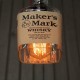 Lámpara Botella Whiskey Makers Mark Reciclada Artesanal Hecha a Mano