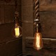 Candelabro Rope Lampara Vintage Industrial Cuerda 2 Focos Edison