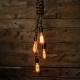 Candelabro Rope Lampara Vintage Industrial Cuerda Colgante 4 Focos Edison