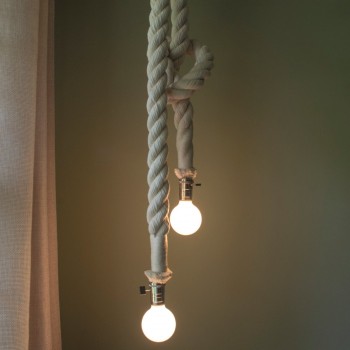 Candelabro Cuerda Crema