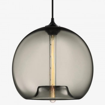 Lampara Vintage Industrial Colgante Cristal Stamen Smoke
