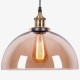 Lámpara Domo Ámbar Colgante Cristal Vidrio Edison Retro Comedor Barra