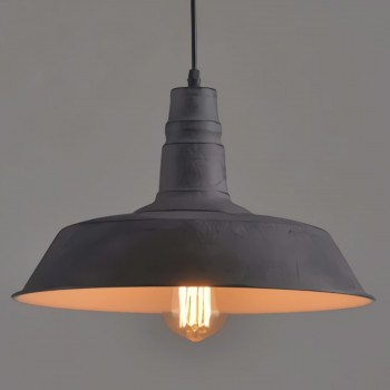 Lámpara Vintage Colgante Factory Gris Loft Sala Cocina Recamara Comedor