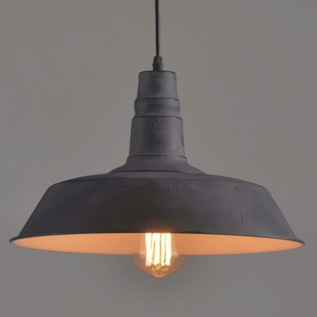 Lámpara Vintage Colgante Factory Gris Loft Sala Cocina Recamara Comedor