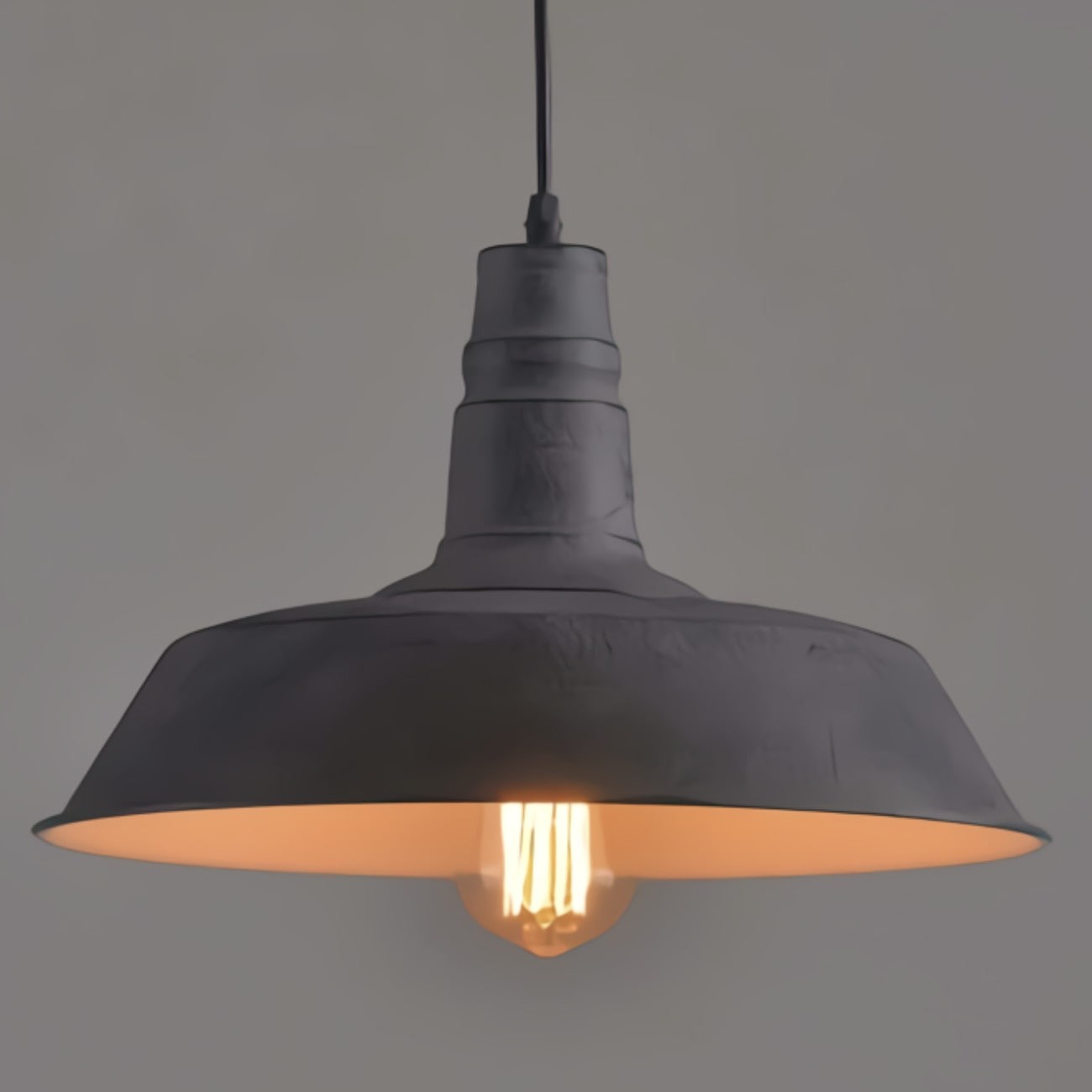 Lámpara Vintage Colgante Factory Gris Loft Sala Cocina Recamara Comedor