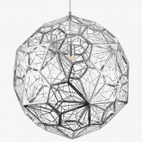 Lámpara Colgante Industrial Techo Tom Dixon Etch Web Steel 60 Cms
