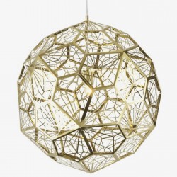 Lámpara Colgante Industrial Techo Tom Dixon Etch Web Brass 60 Cms