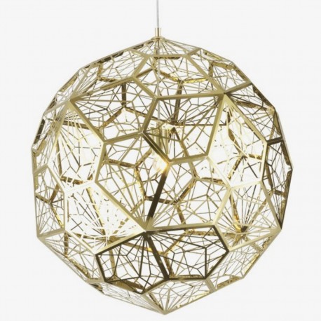 Lámpara Colgante Industrial Techo Tom Dixon Etch Web Brass 60 Cms
