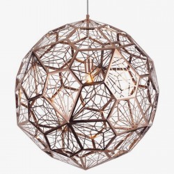 Lámpara Colgante Industrial Techo Tom Dixon Etch Web Copper 60 Cms