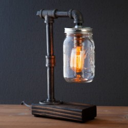 Lampara Vintage Industrial Mason Jar De Escritorio Antique