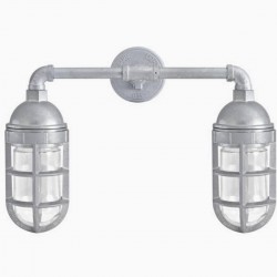 Lampara Vintage Industrial Miner Sconce Doble Plata