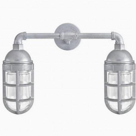 Lampara Vintage Industrial Miner Sconce Doble Plata