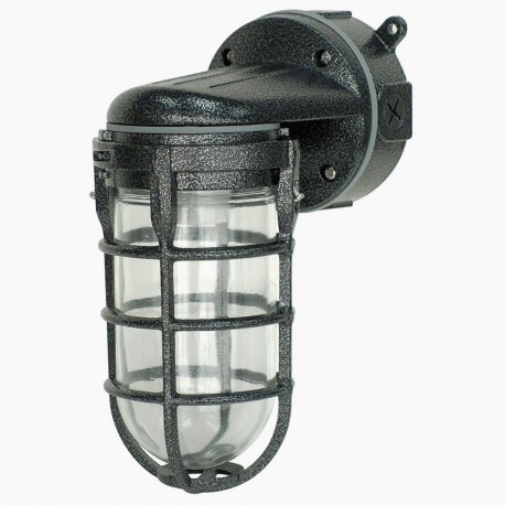 Lámpara Industrial Exterior Muro Pared E27 E26 Bunker Antique Negro 